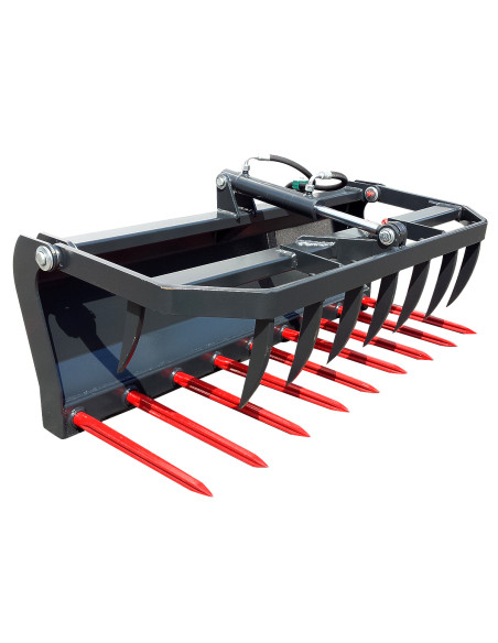 Krokodilgreifer MINI Frontlader / Hoflader / Kompaktlader - Zinken unten 600mm / Zinken oben geschweißt