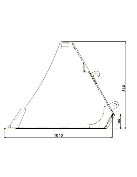 Hofladerschaufel Volumen (herstellerspezifische Aufnahme) inkl. Einlagenverstärkung / Schürfleiste HB 500
