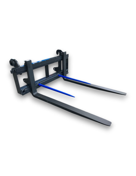 Palettengabel Frontlader (EURO Aufnahme) Rahmenbreite 1200mm mit 4 Zinkenbuchsen und 2 Strohspießen 1000mm