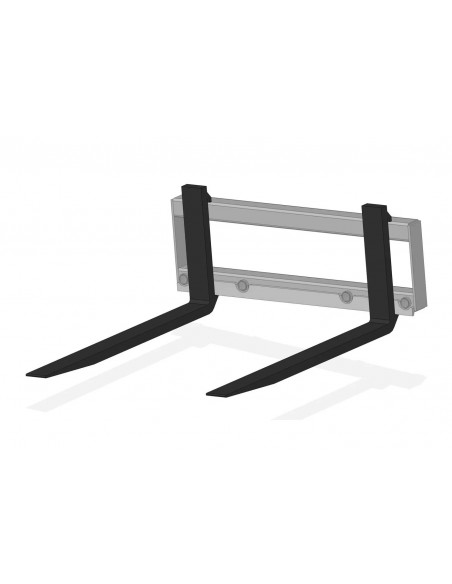 Palettengabel Frontlader (EURO Aufnahme) Rahmenbreite 1200mm mit 4 Zinkenbuchsen und 2 Strohspießen 1000mm